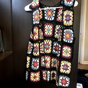 Crotchet square open vest